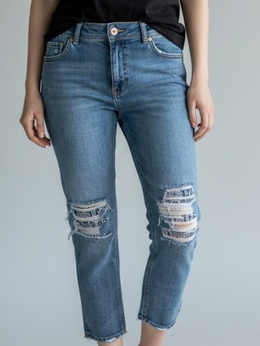 Classic Blue Distressed Women's Jeans